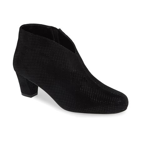 WOMEN'S FAME BLACK SUEDE DOTS ANKLE BOOTIE