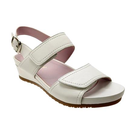 WOMEN'S DUO WHITE LEATHER ADJUSTABLE SANDAL