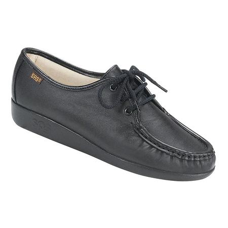 WOMEN'S SIESTA BLACK LEATHER CASUAL LACE-UP