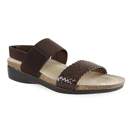 WOMEN'S PISCES WOVEN BROWN LEATHER SANDAL
