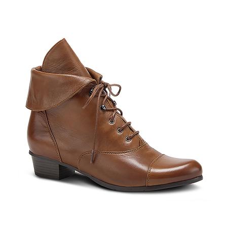 WOMEN'S GALIL BROWN LEATHER LACE-UP BOOTIE