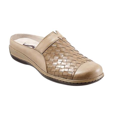 WOMEN'S SAN MARCOS WOVEN CEMENT LEATHER CLOG